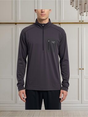 Arc'teryx Rho LT Zip Neck Fleece Base Layer Men's XL Charcoal